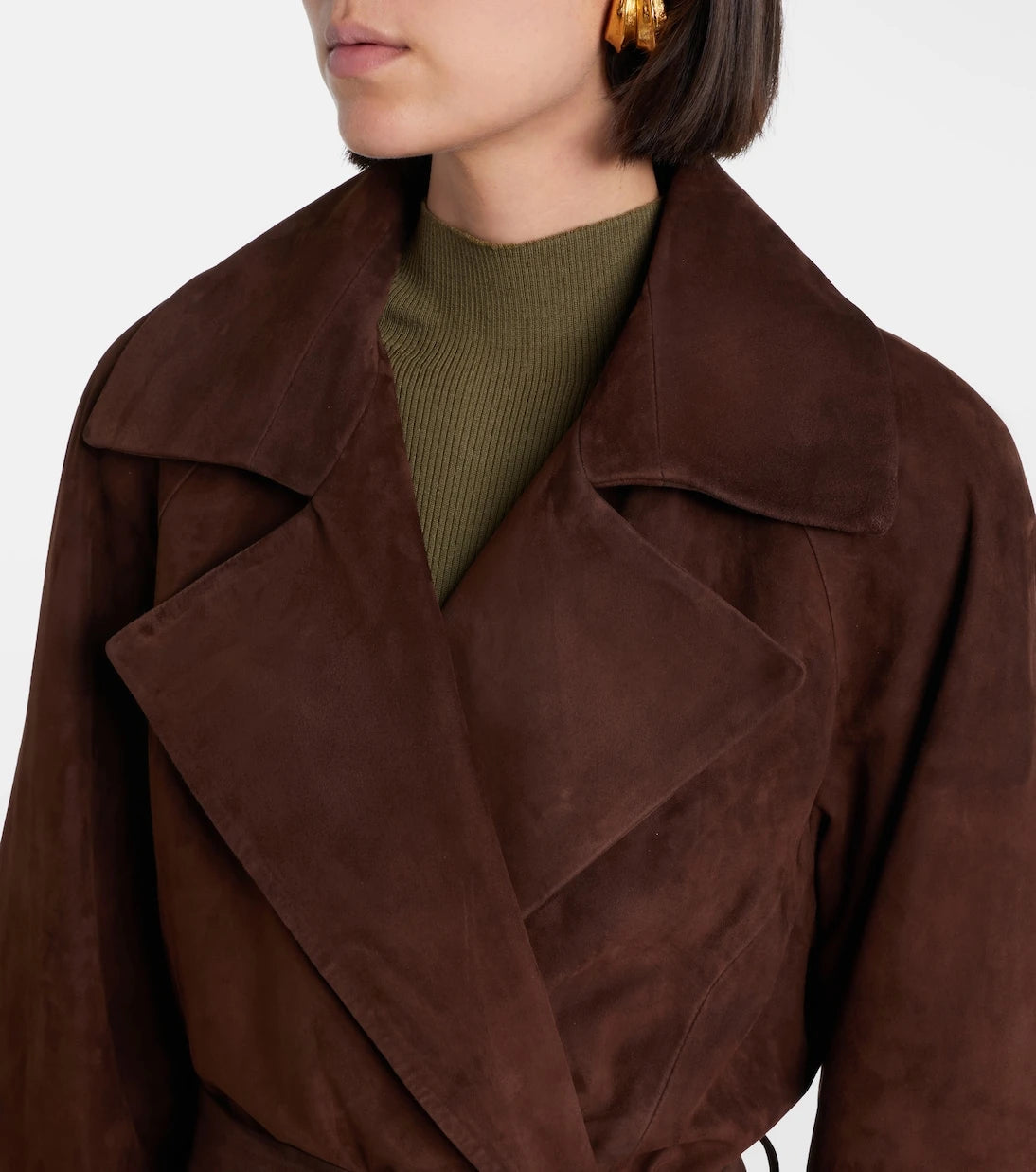 Nour Hammour - Althea suede wrap coat