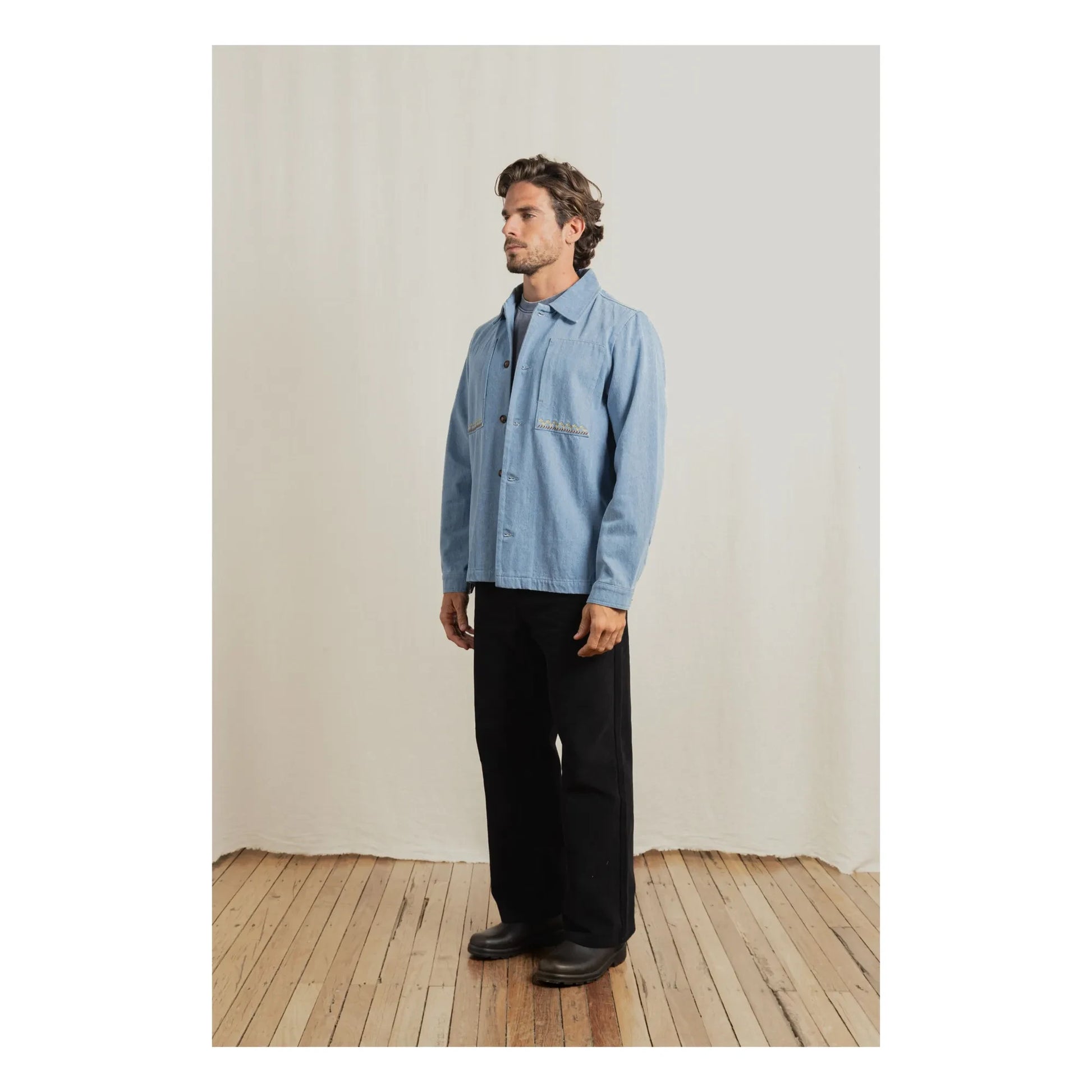 Rhythm - Arguam LS overshirt  | Light Blue