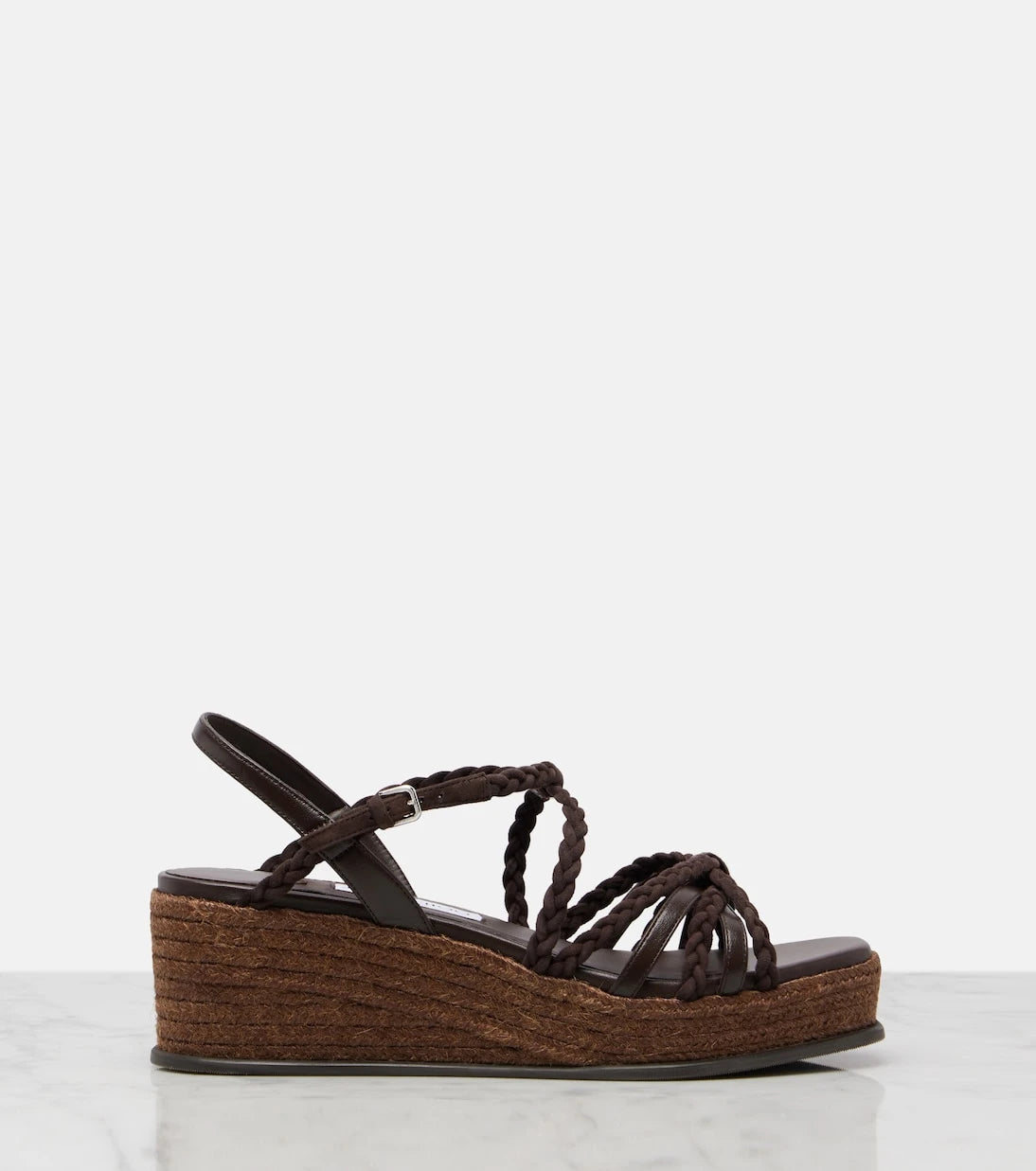 Jimmy Choo - Nyra braided suede espadrille wedges