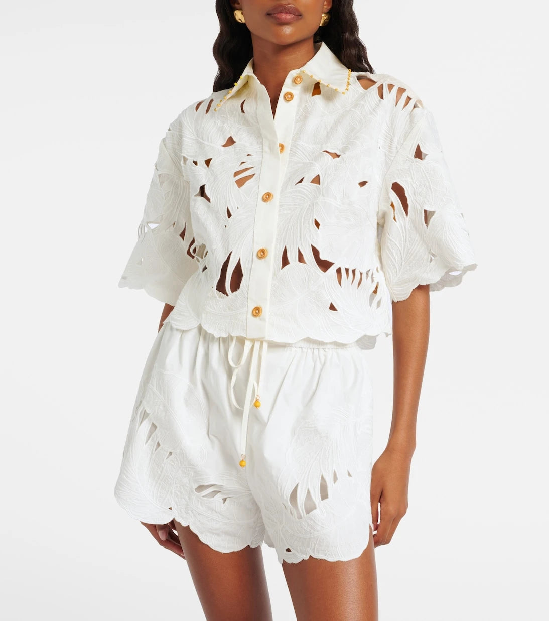Zimmermann - Mahon embroidered cotton poplin shirt