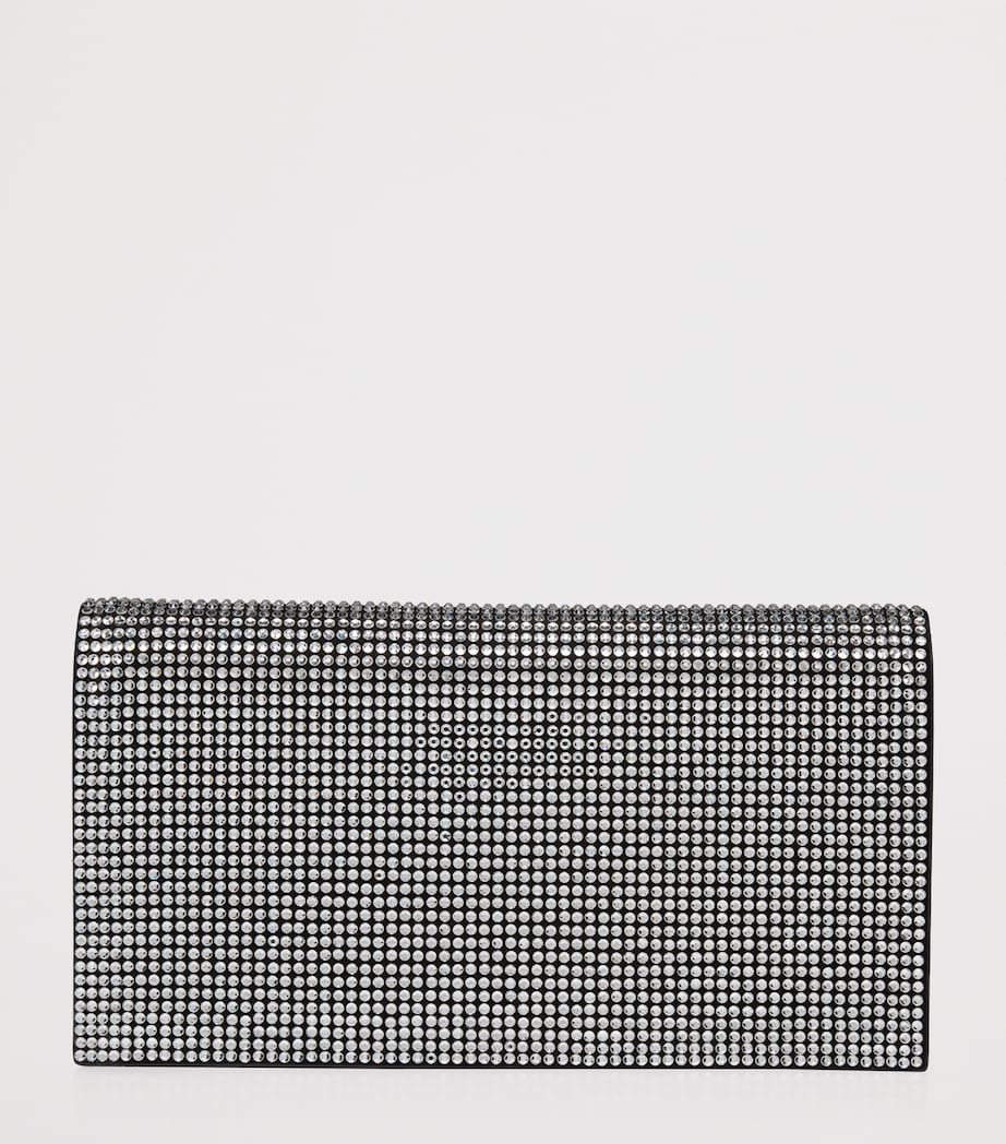 Christian Louboutin Black Loubi54 Leather Rhinestone Clutch Bag