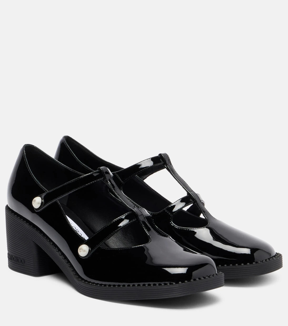 جيمي تشو - حذاء أديلاين 60 بكعب عالي من الجلد اللامع