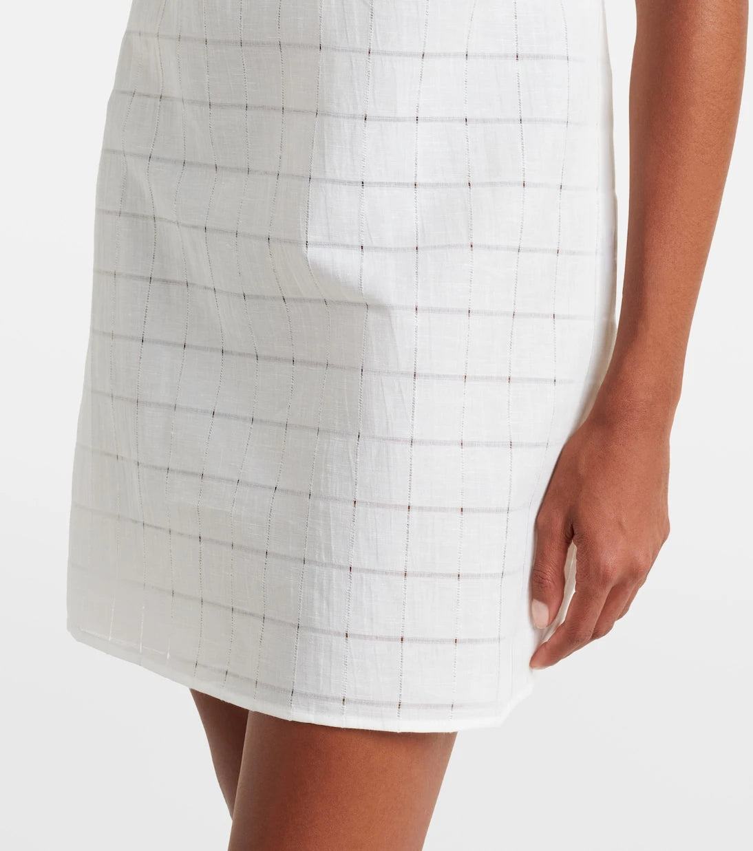 Asceno - Sintra checked linen and cotton minidress