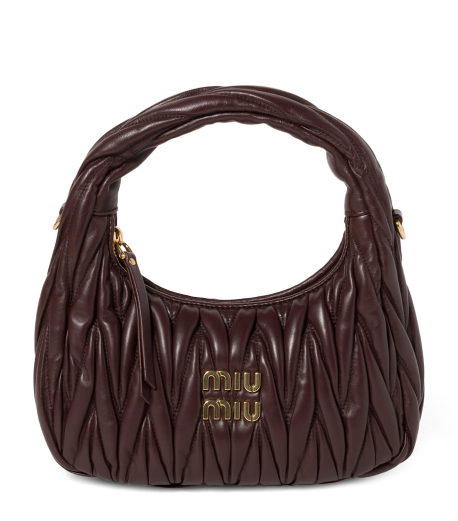 Brown Matelassé Leather Wander Top-Handle Bag