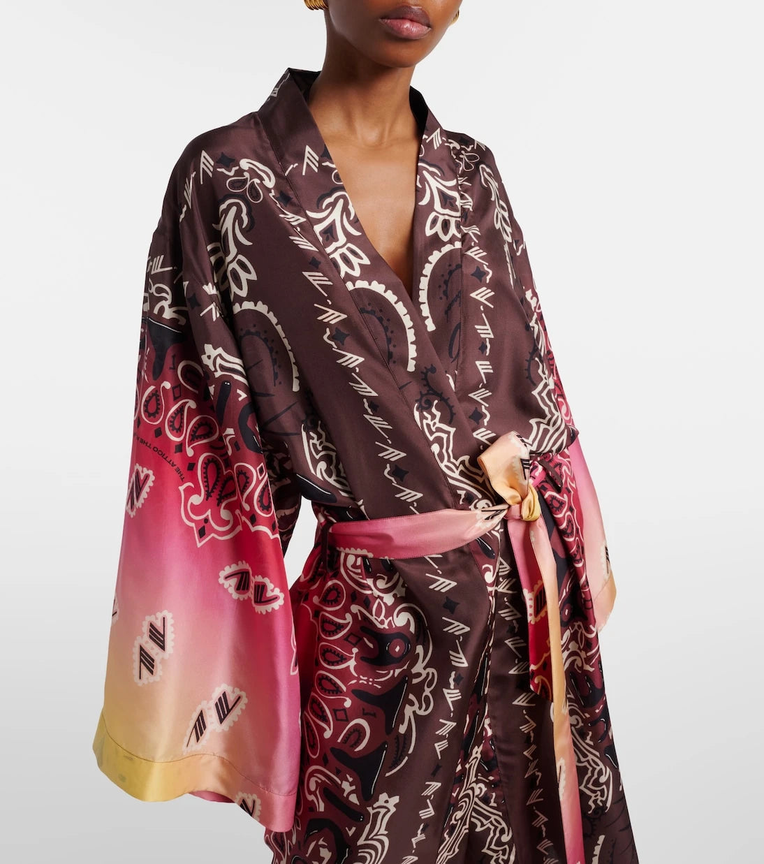 The Attico - Printed silk beach cover-up