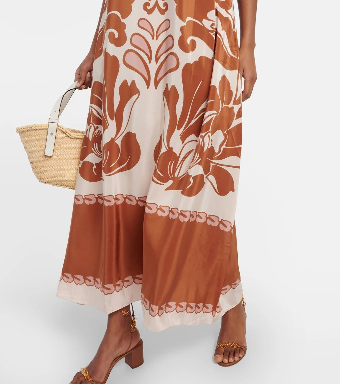 Adriana Degreas - Printed strapless silk maxi dress