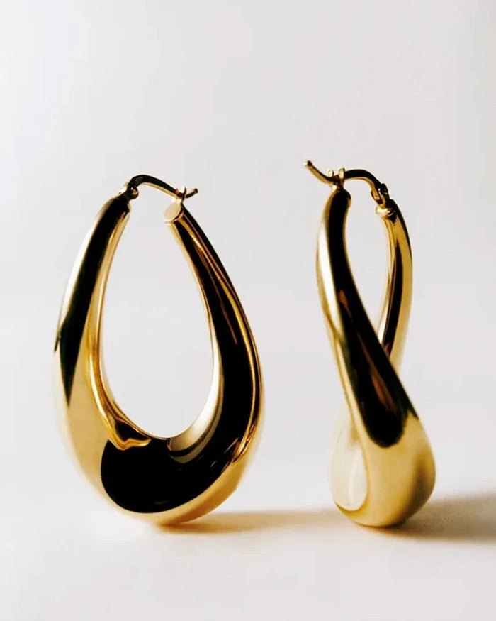 Pozlateli Gümüş Kadın Loop Earrings