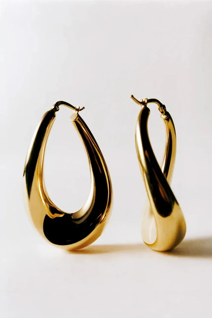 Pozlateli Gümüş Kadın Loop Earrings