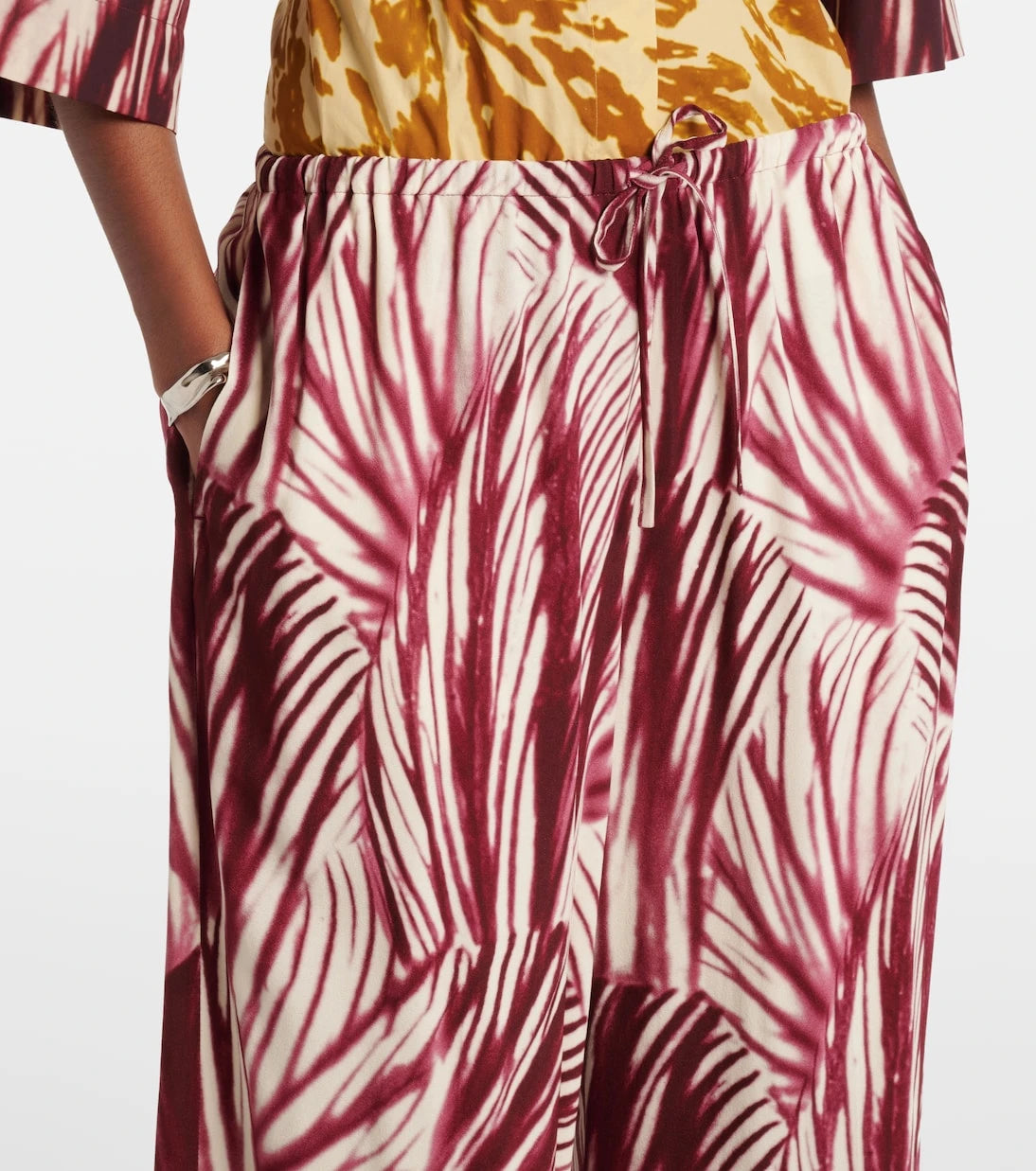 Dries Van Noten - Printed crêpe wide-leg pants