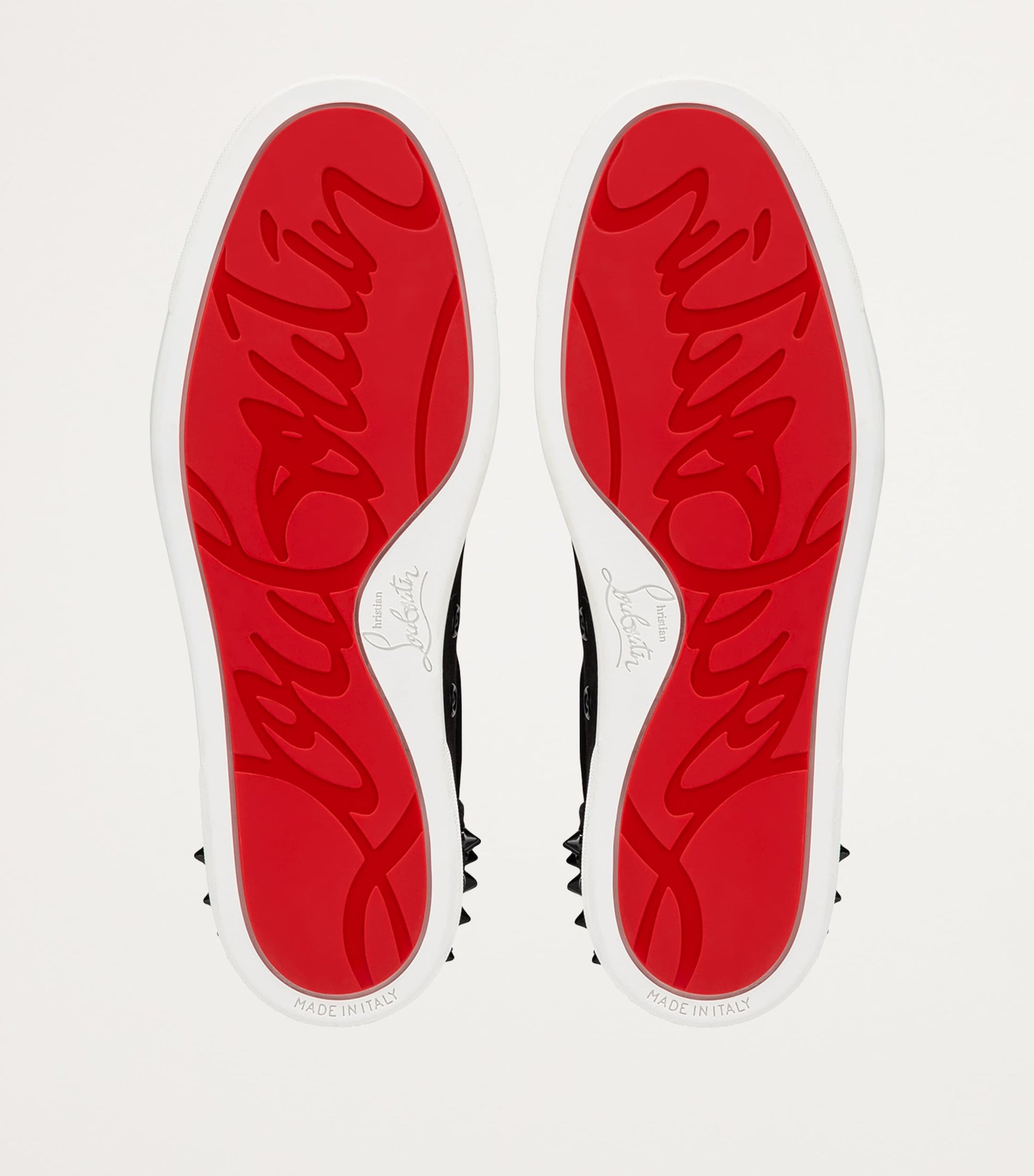 Christian Louboutin Black Vieira 2 Spikes Suede Low-Top Sneakers