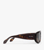 Brown Acetate Aviator Mask Sunglasses
