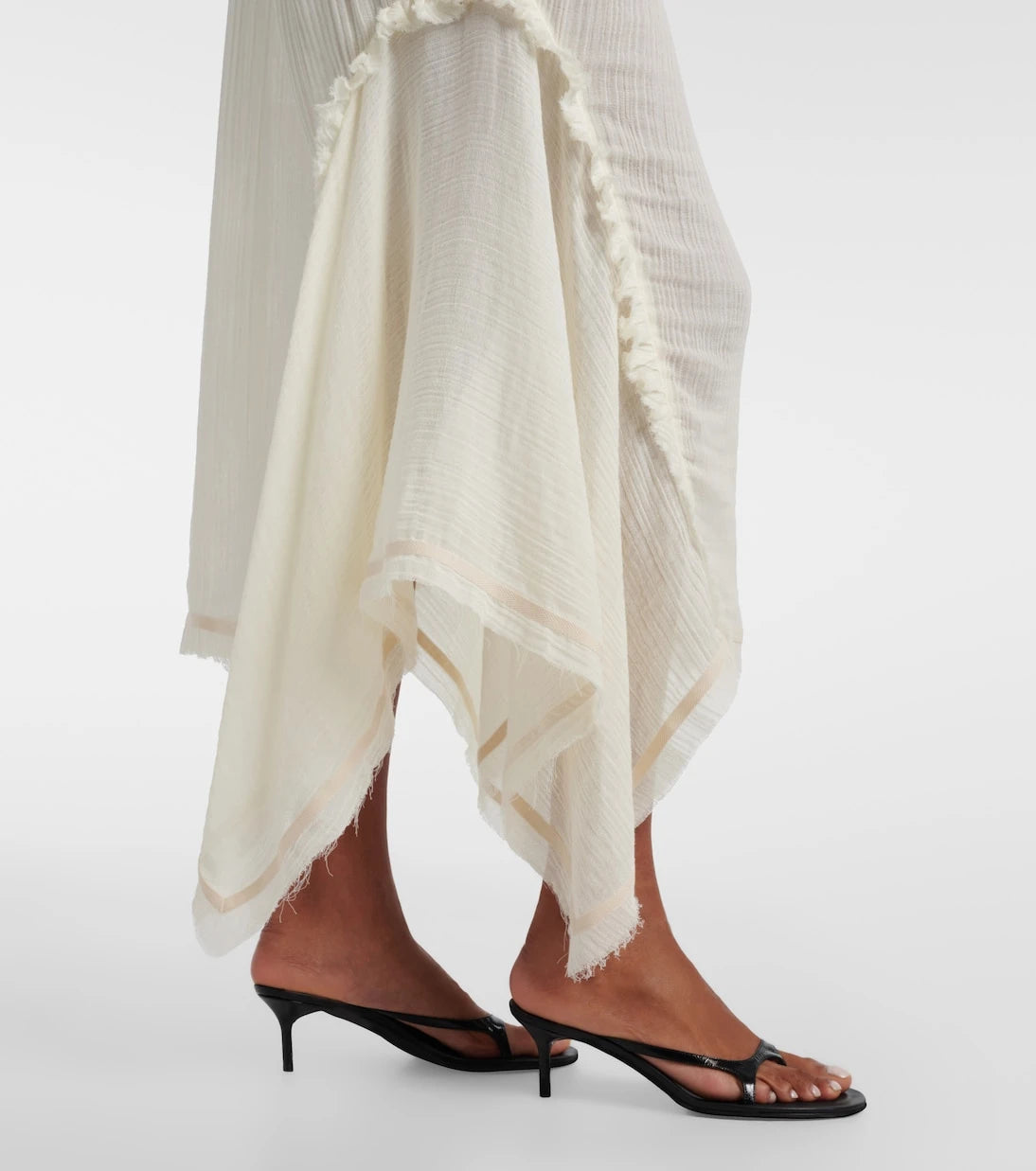 The Attico - Ruffled cotton maxi skirt