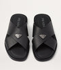 Prada Saffiano Leather Crossover Sandals