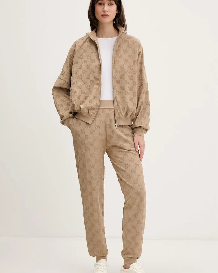 HUGO kadın pamuklu ev tipi sweatshirt TERRYMONOGRAM_JACKET