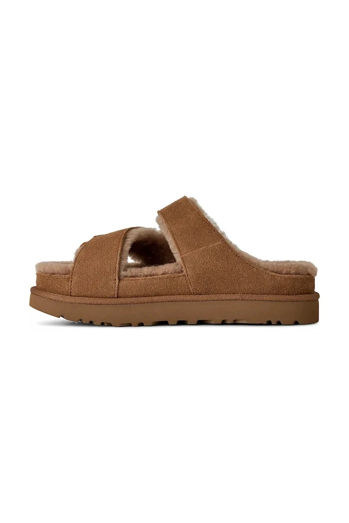 Велурени чехли UGG W Greenport Cross Strap Slide