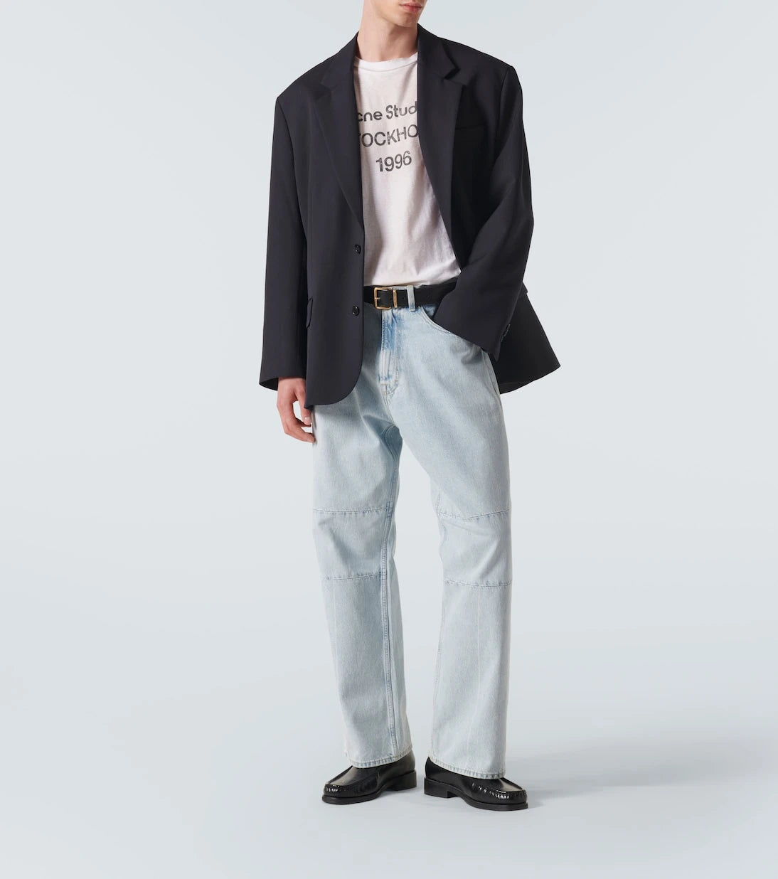 Acne Studios - تي شيرت جيرسيه بشعار ممزق