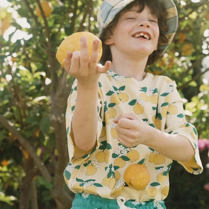 Детска тениска Tinycottons ORANGES RIB TEE