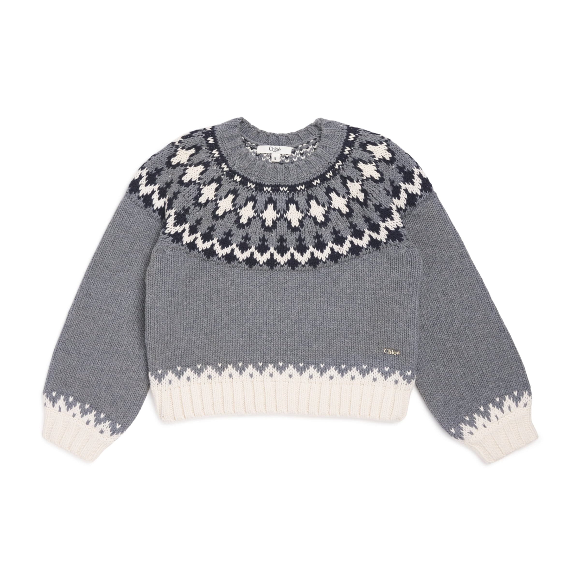 Chloé Kids Cotton-Wool Fair Isle Sweater (4-5 Years)