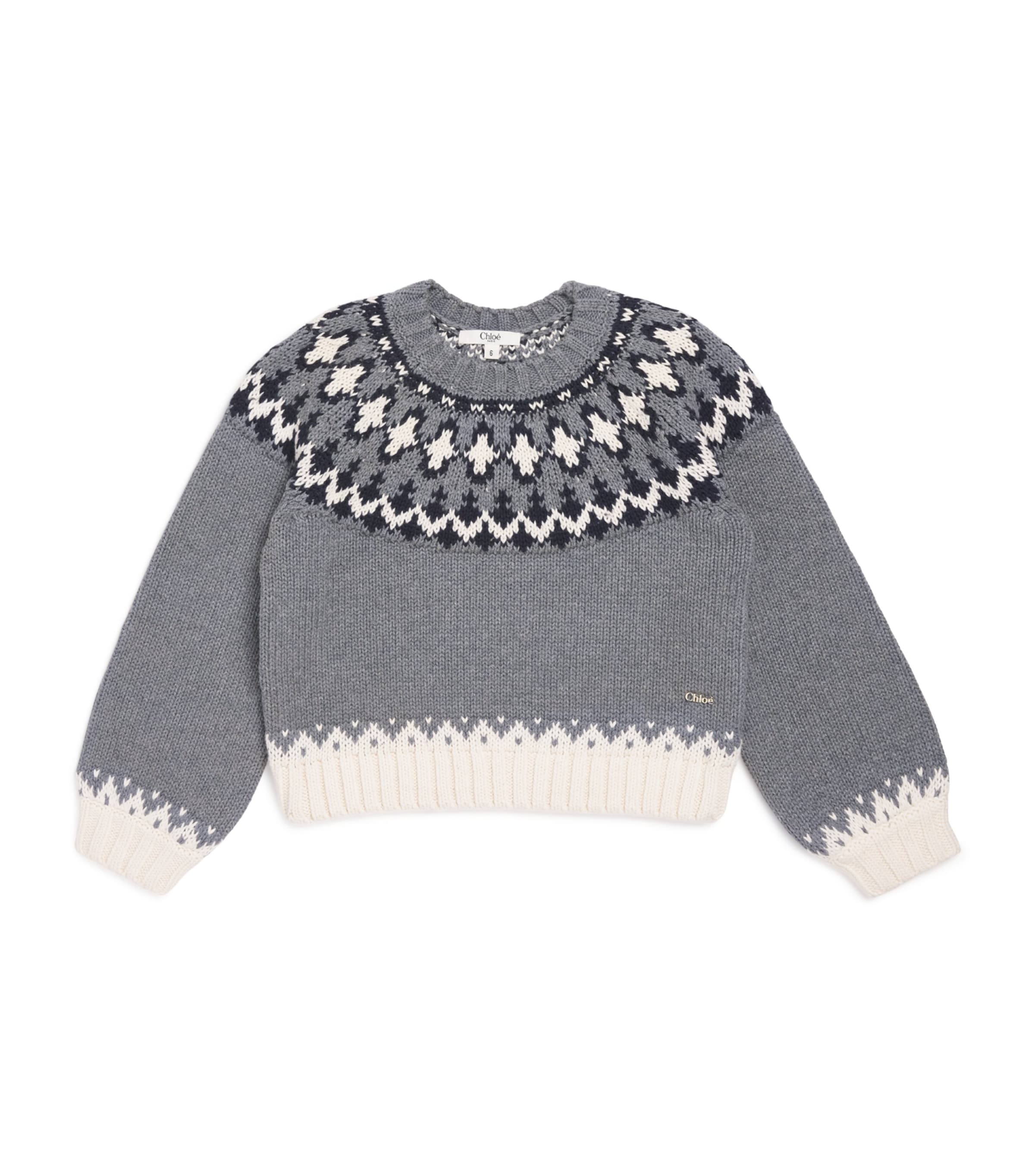 Chloé Kids Cotton-Wool Fair Isle Sweater (4-5 Years)