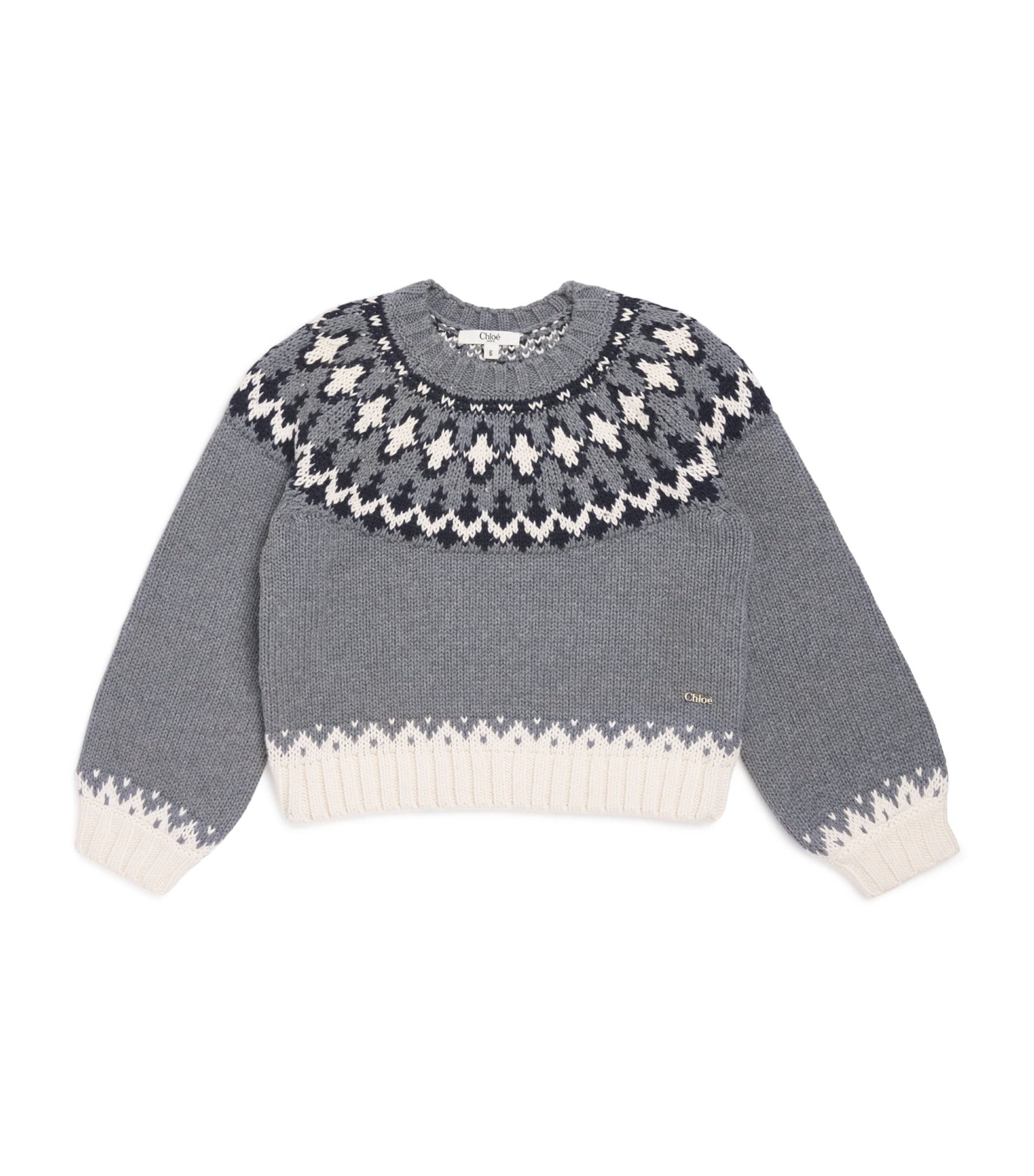Chloé Kids Cotton-Wool Fair Isle Sweater (4-5 Years)