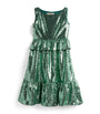 Edeline Lee Kids Green Sequinned Dress (4-12 Years)