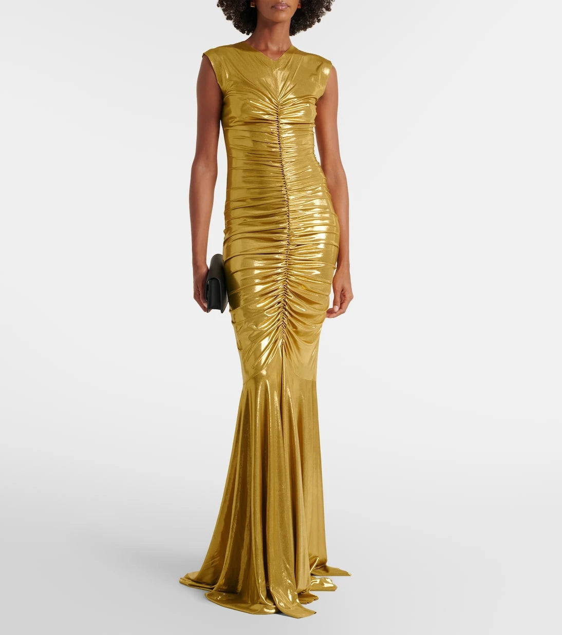 Norma Kamali - Ruched lamé gown