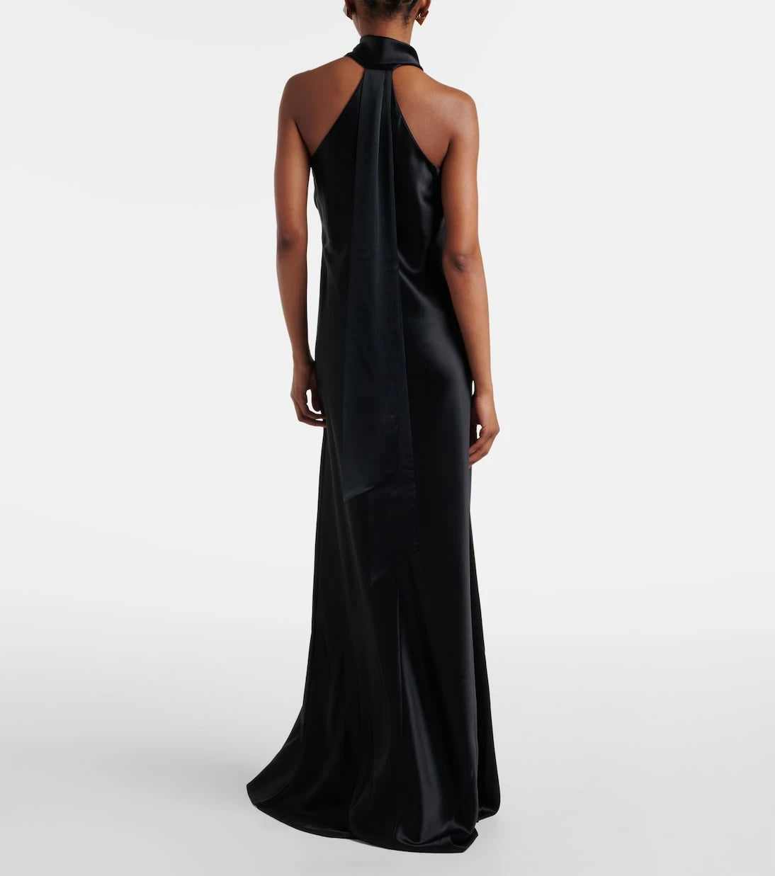 Galvan - Satin halter neck gown