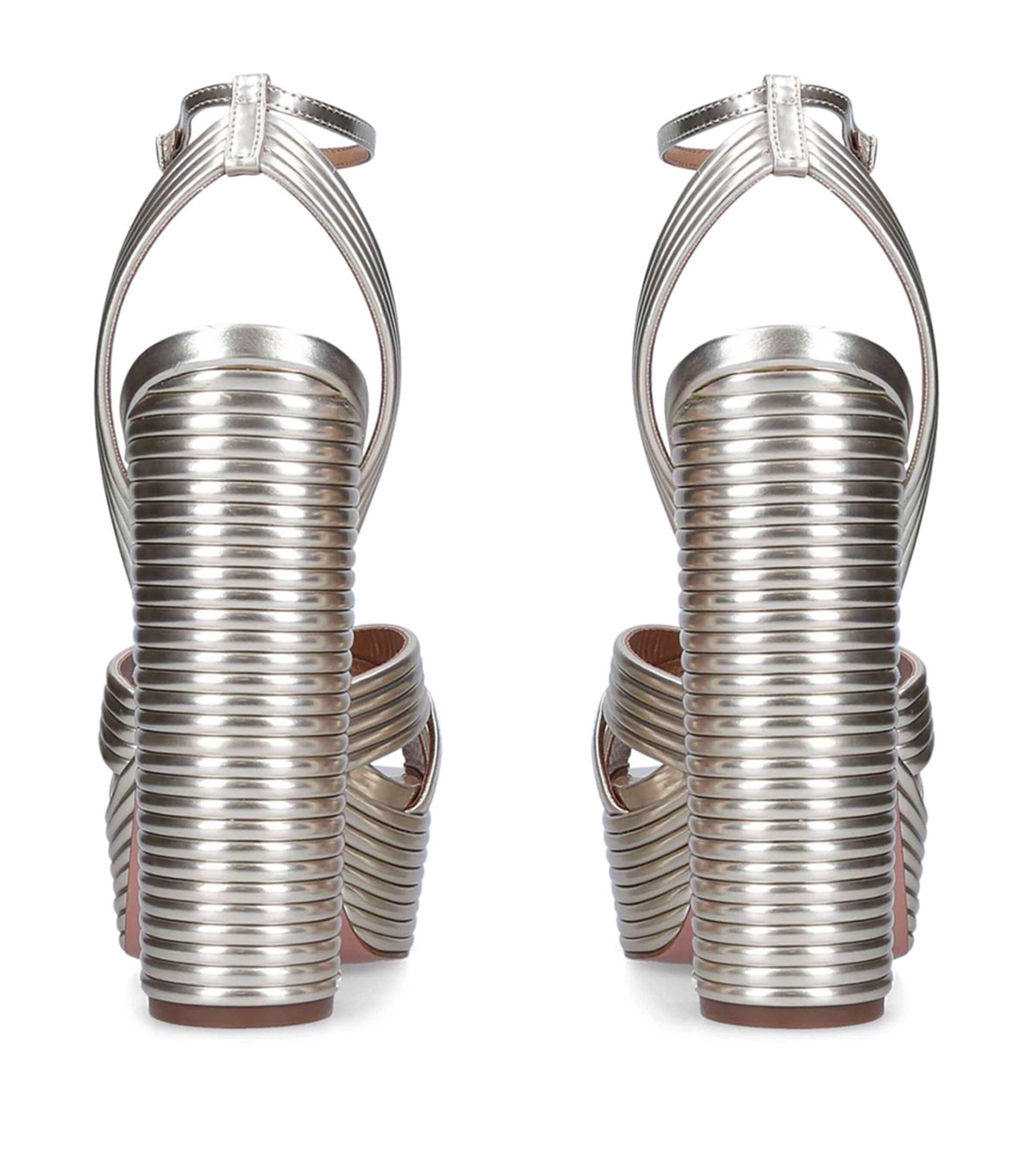 Aquazzura Gold Metallic Sundance Platform Sandals 140