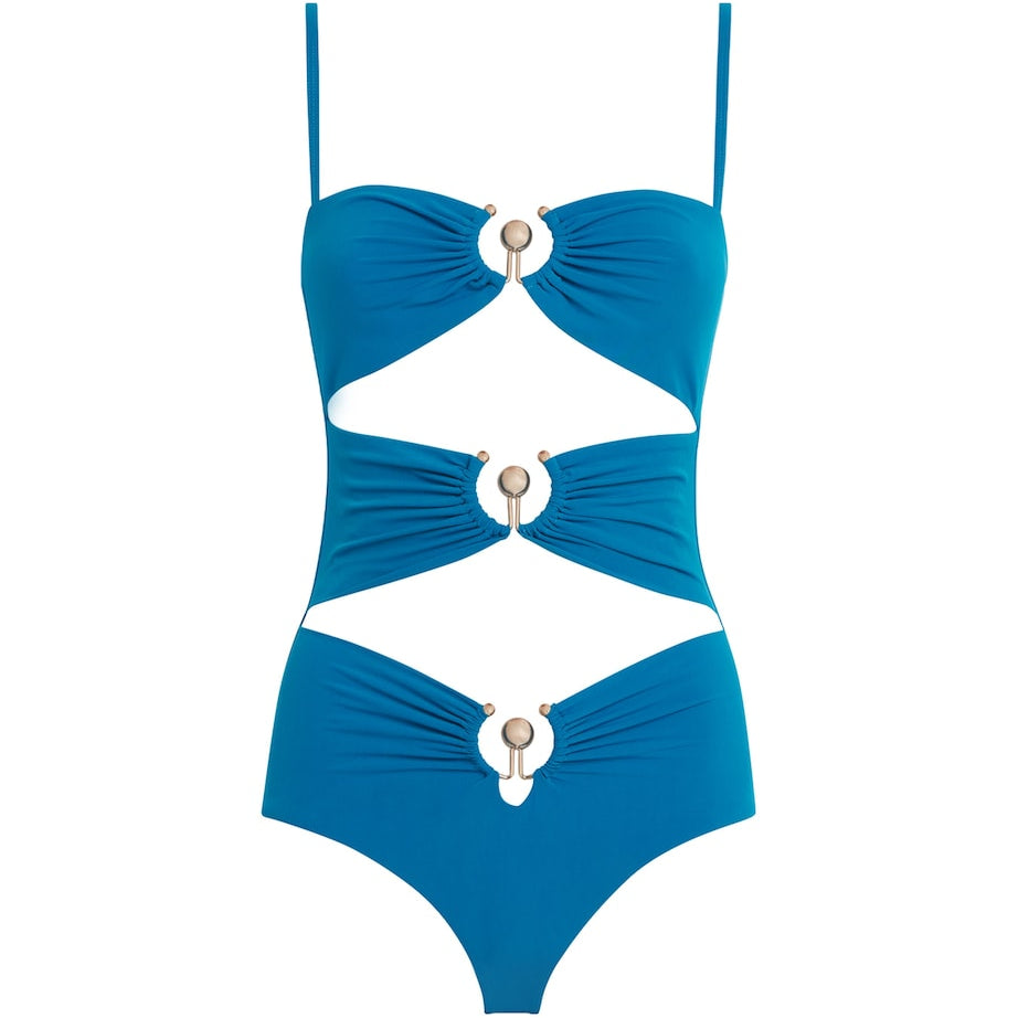 Blue Cut-Out Orbit Swimsuit