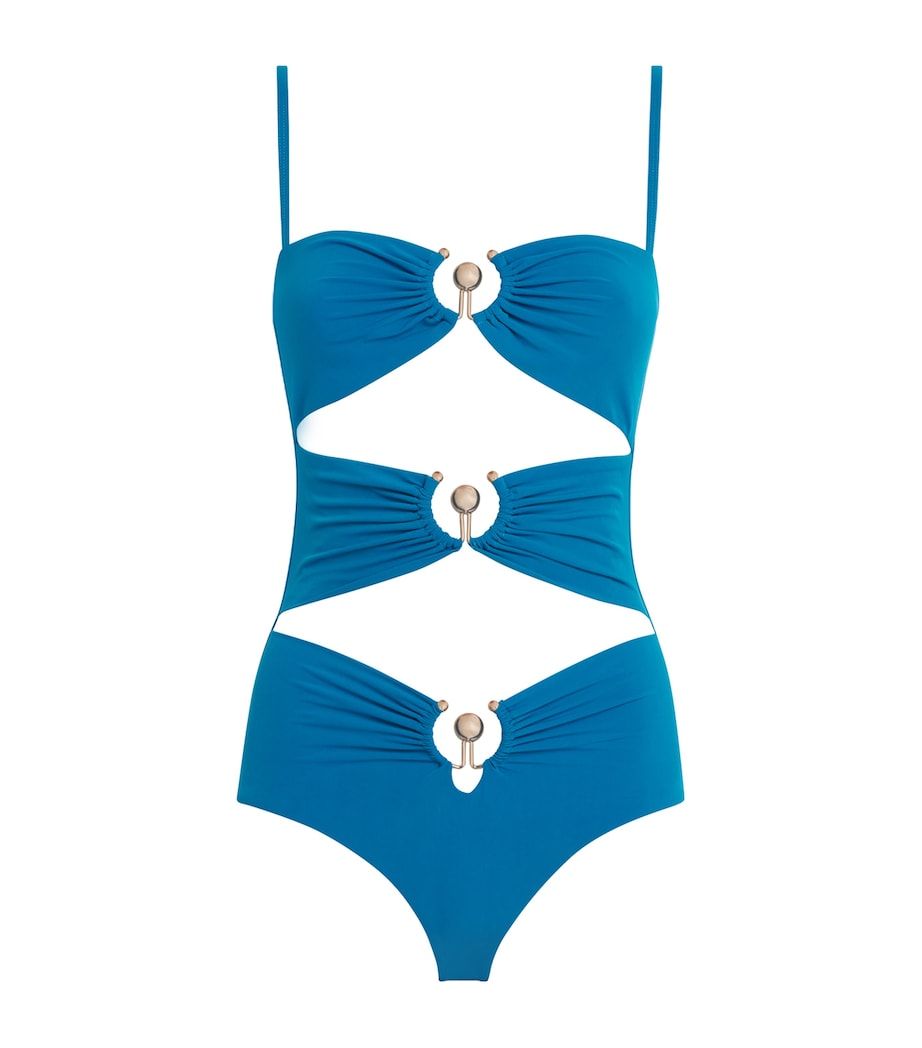 Blue Cut-Out Orbit Swimsuit