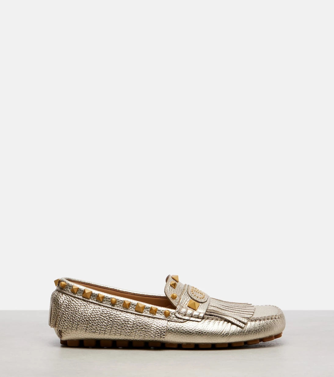 Valentino Garavani - Plaster Caster metallic leather loafers