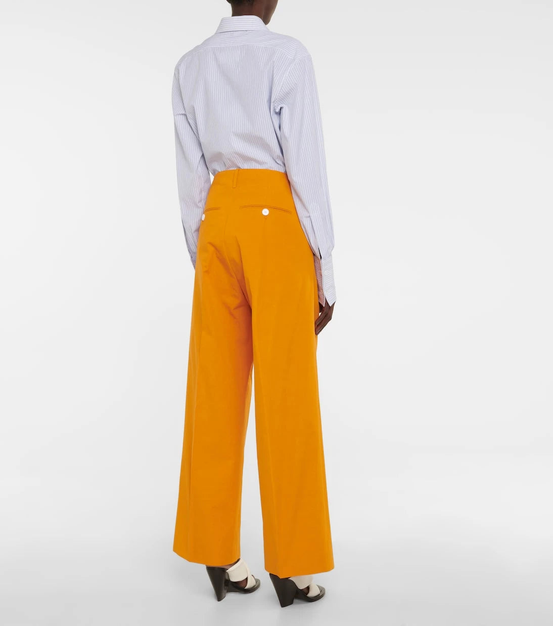 Plan C - Cotton high-rise wide-leg pants