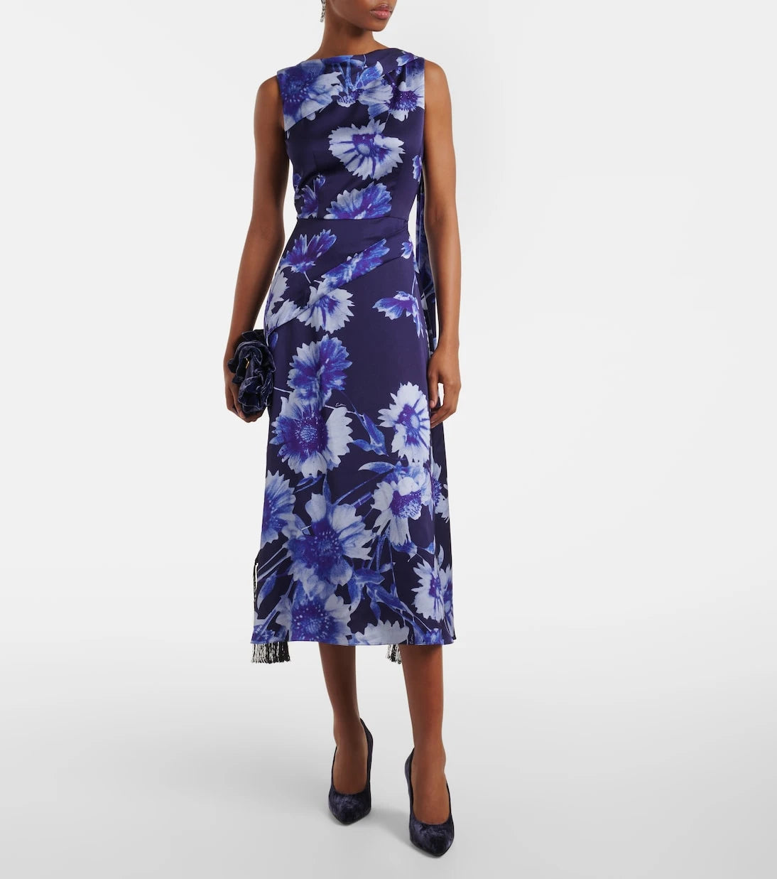 Erdem - Draped floral cocktail dress
