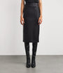 Faux Leather Holmes Midi Skirt BLACK
