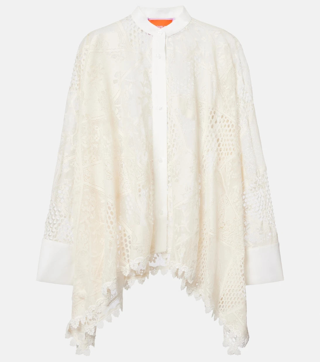 La DoubleJ - Foulard cotton-blend lace shirt