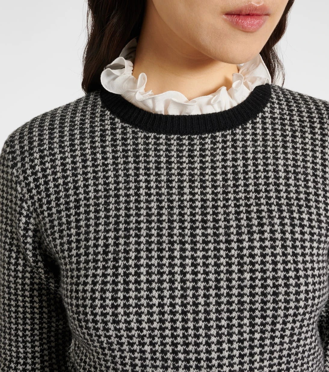 Valentino - Houndstooth virgin wool sweater