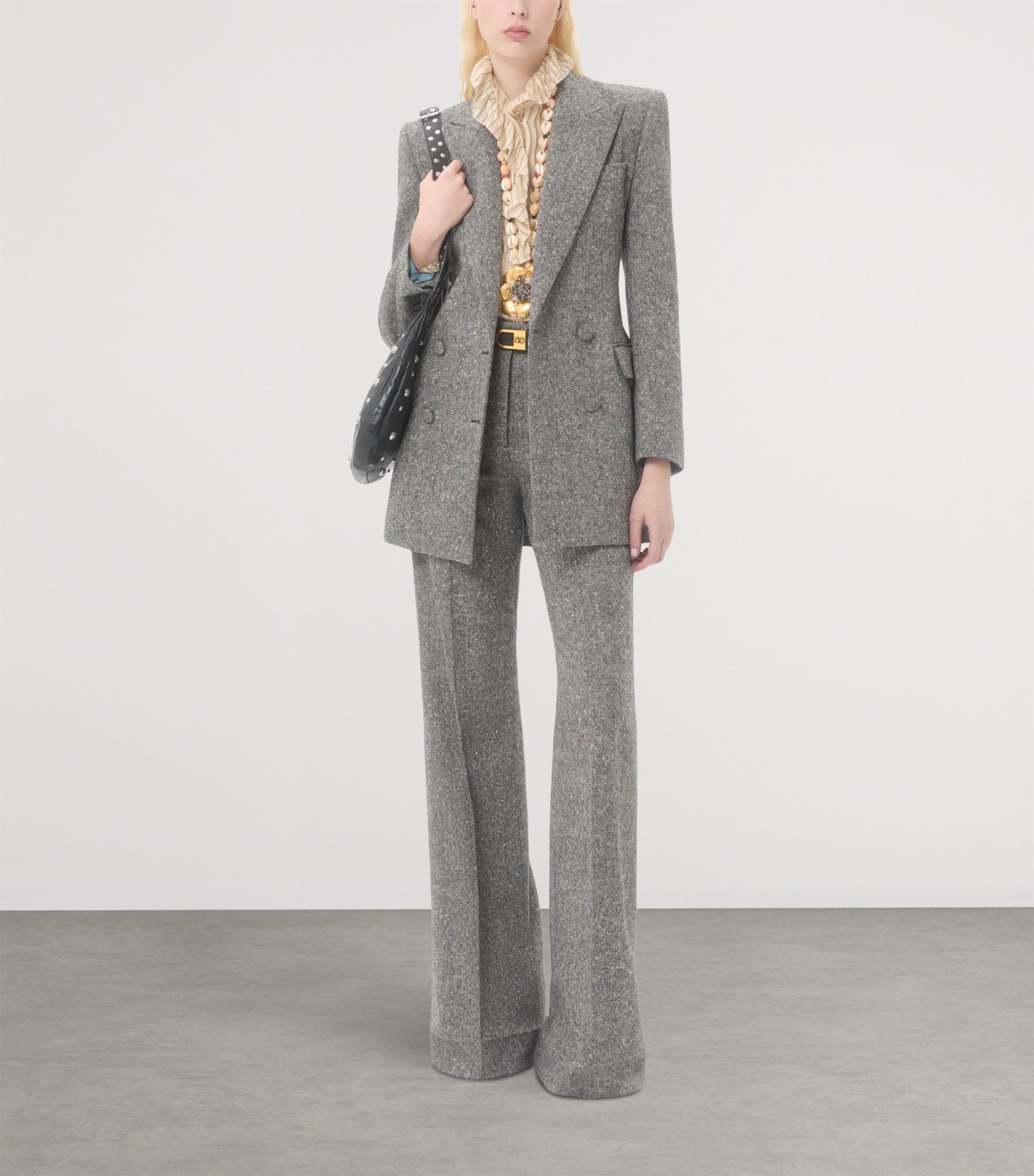 Valentino White Virgin Wool-Blend Pea Coat