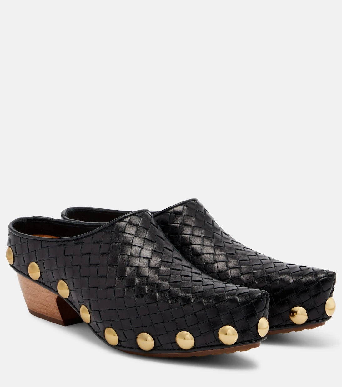 Bottega Veneta - Gondola Intrecciato studded leather clogs