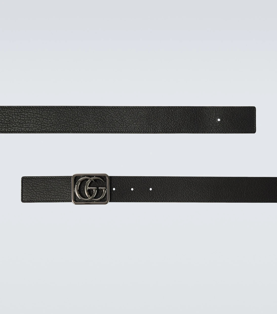 Gucci - حزام جلد قابل للارتداء على الوجهين بشعار GG مزدوج
