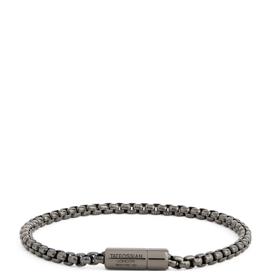 Rhodium-Plated Box-Chain Bracelet