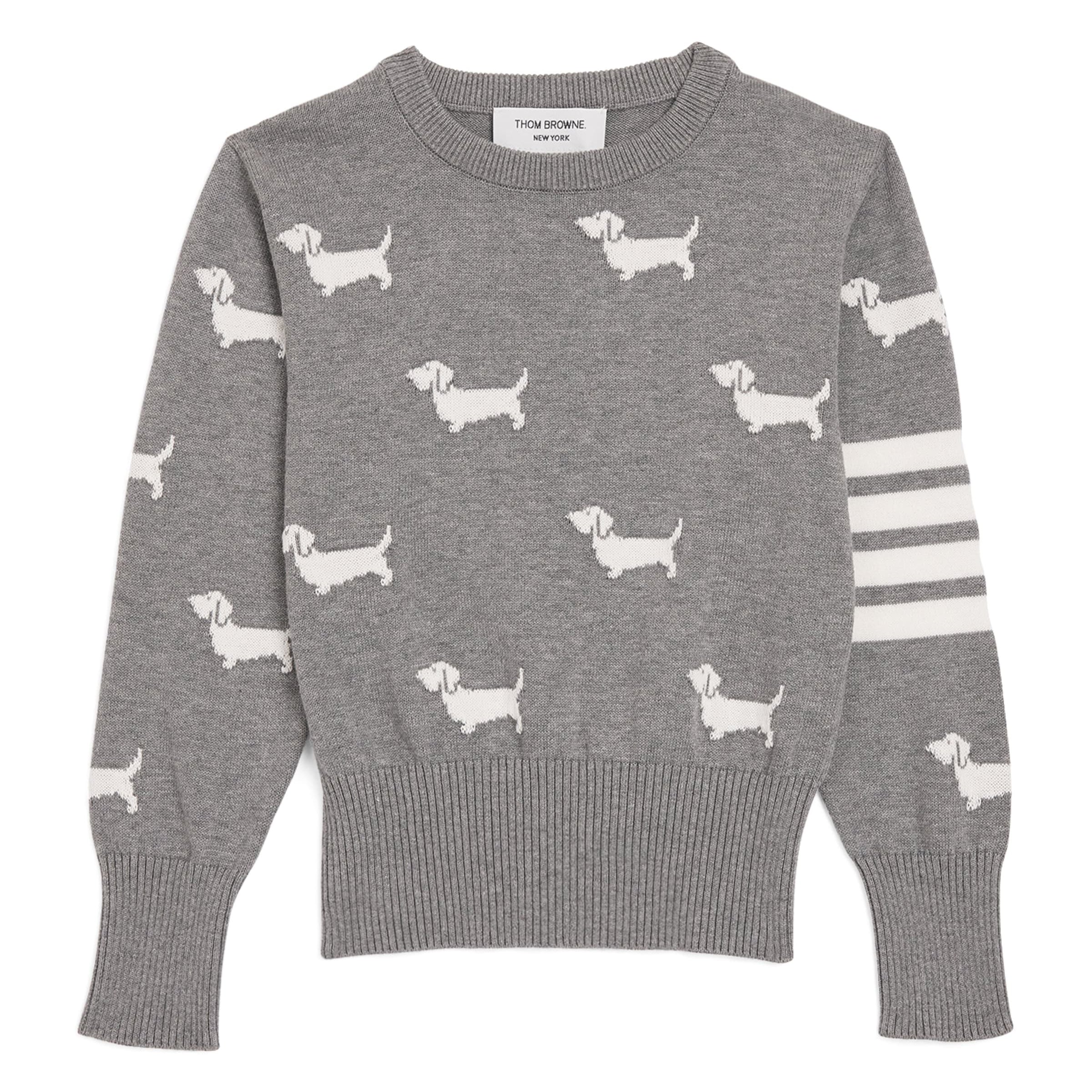 Thom Browne Kids Cotton Dog Print Sweater (2-12 Years)