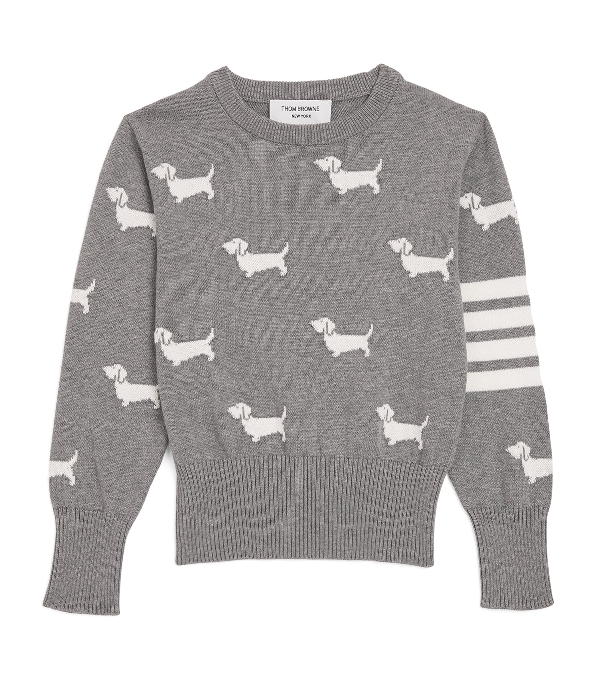 Thom Browne Kids Cotton Dog Print Sweater (2-12 Years)