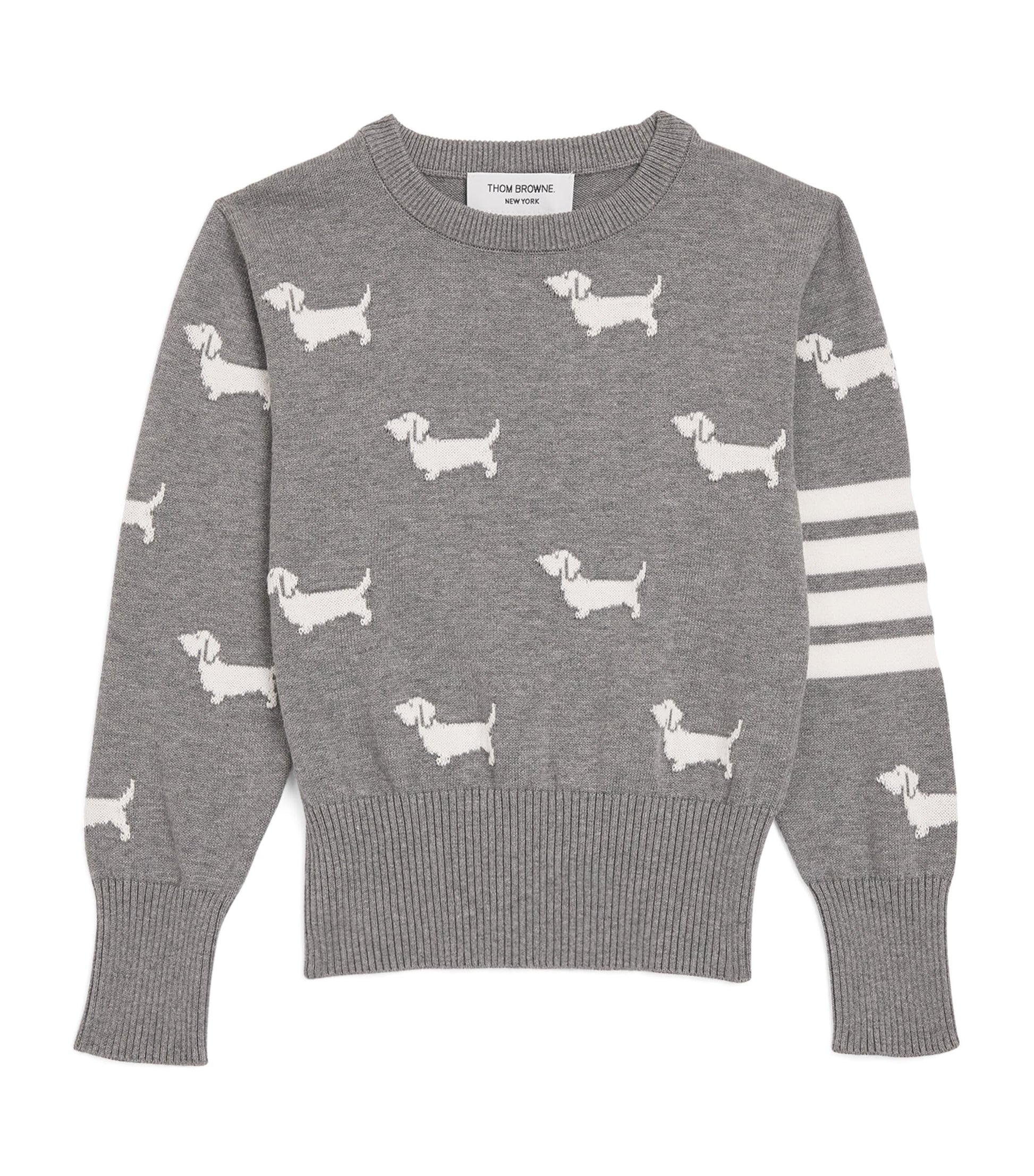 Thom Browne Kids Cotton Dog Print Sweater (2-12 Years)