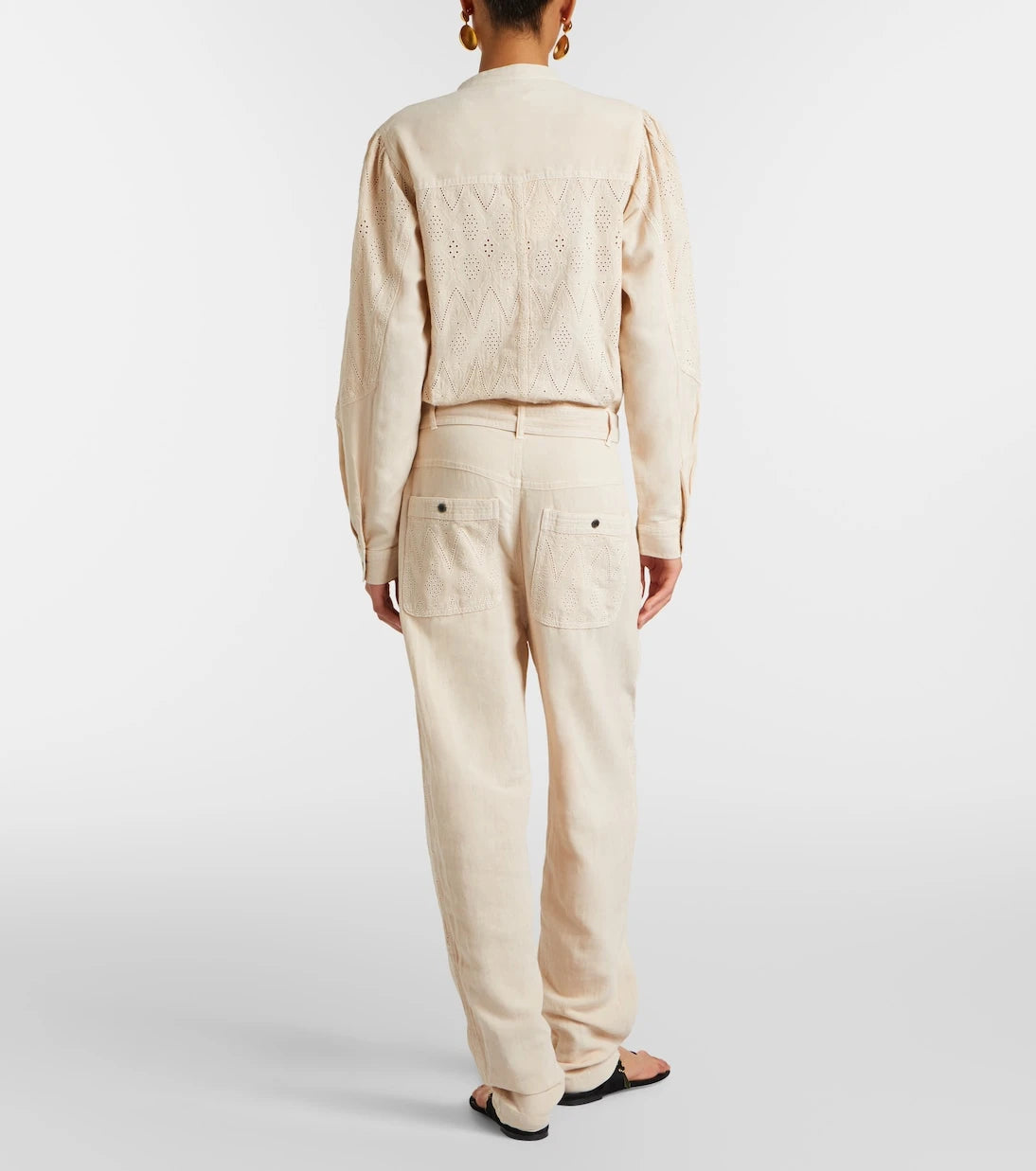 Marant Etoile - Kellen broderie anglaise cotton jumpsuit