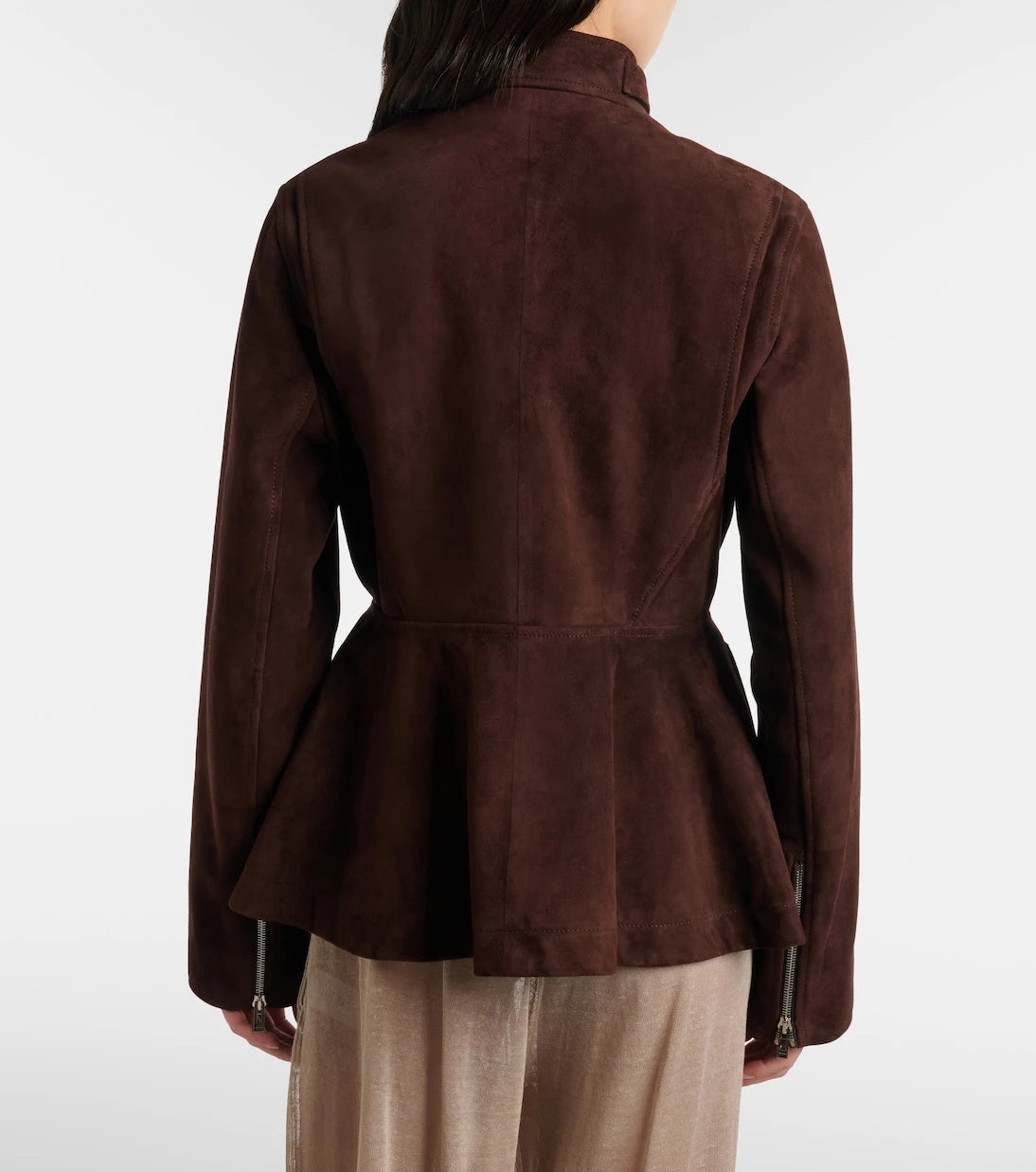 Alaïa - Peplum suede jacket
