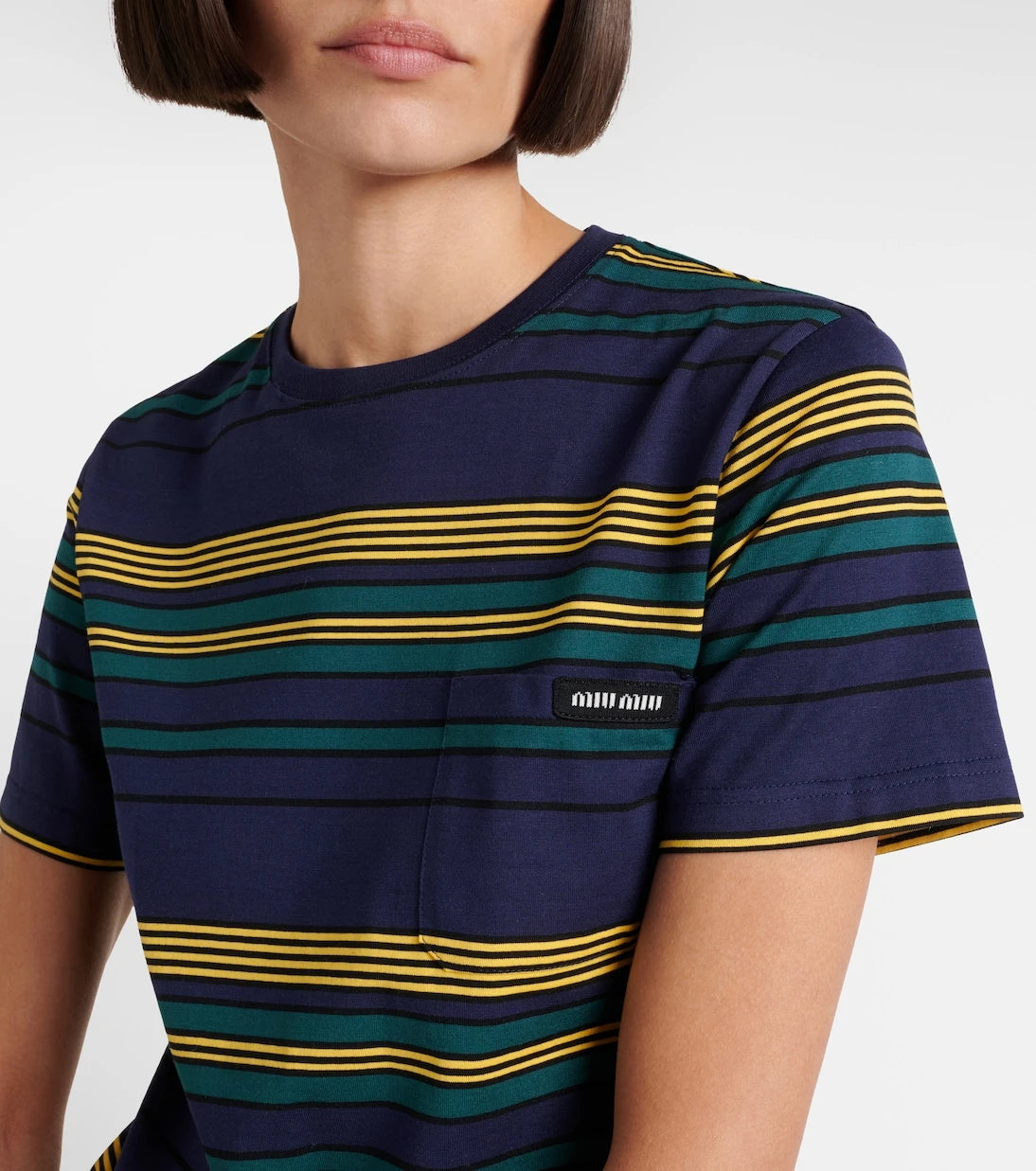 Miu Miu - Striped cotton jersey T-shirt