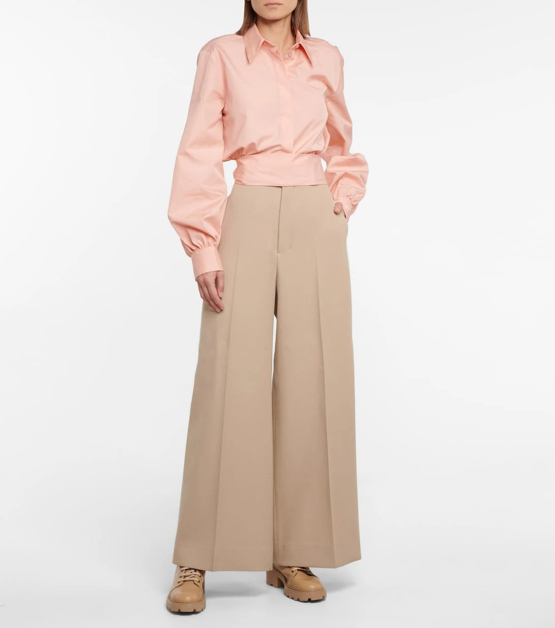Tod's - Long-sleeved cropped cotton shirt