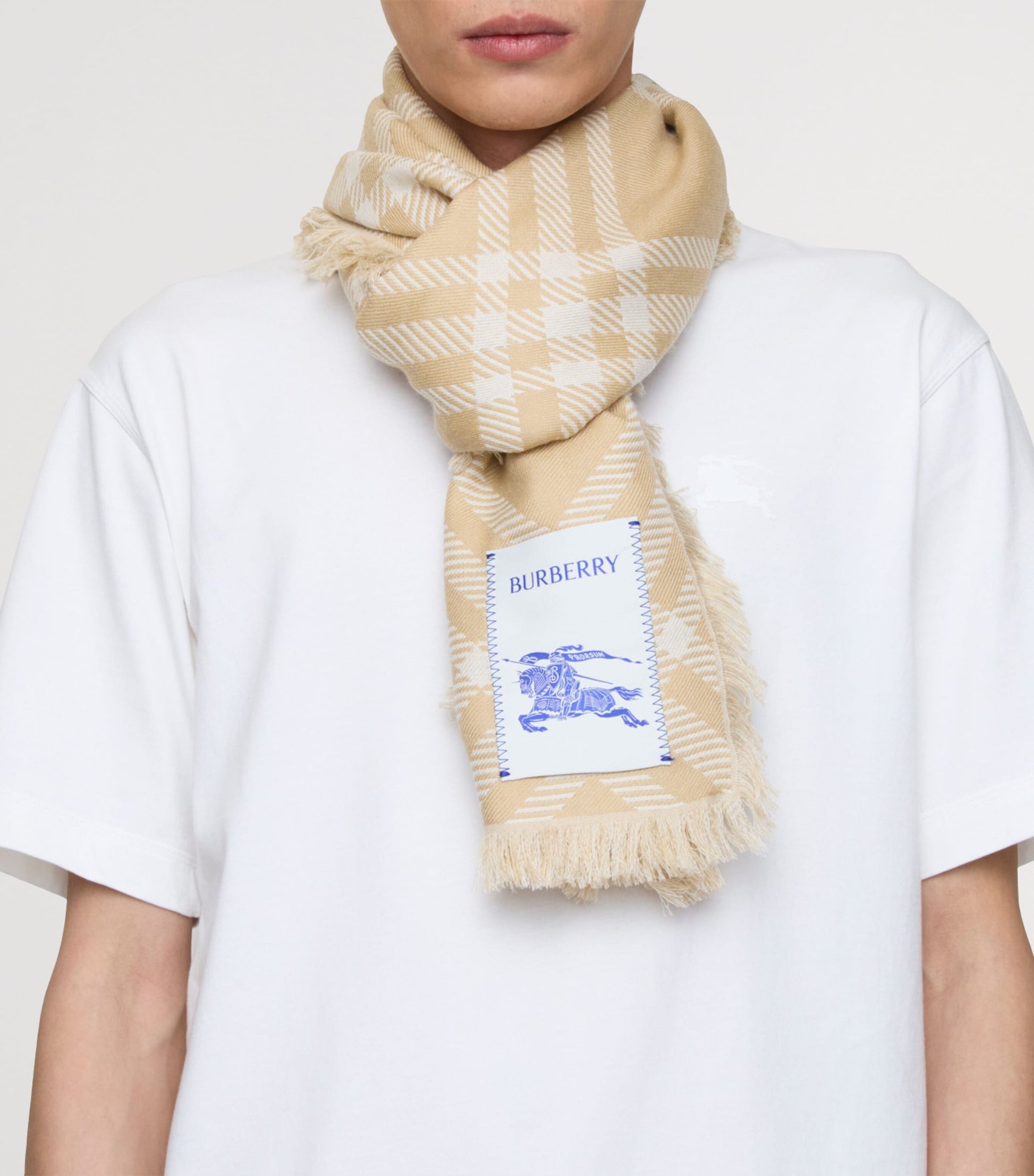 Burberry Wool-Silk Wide Check Scarf