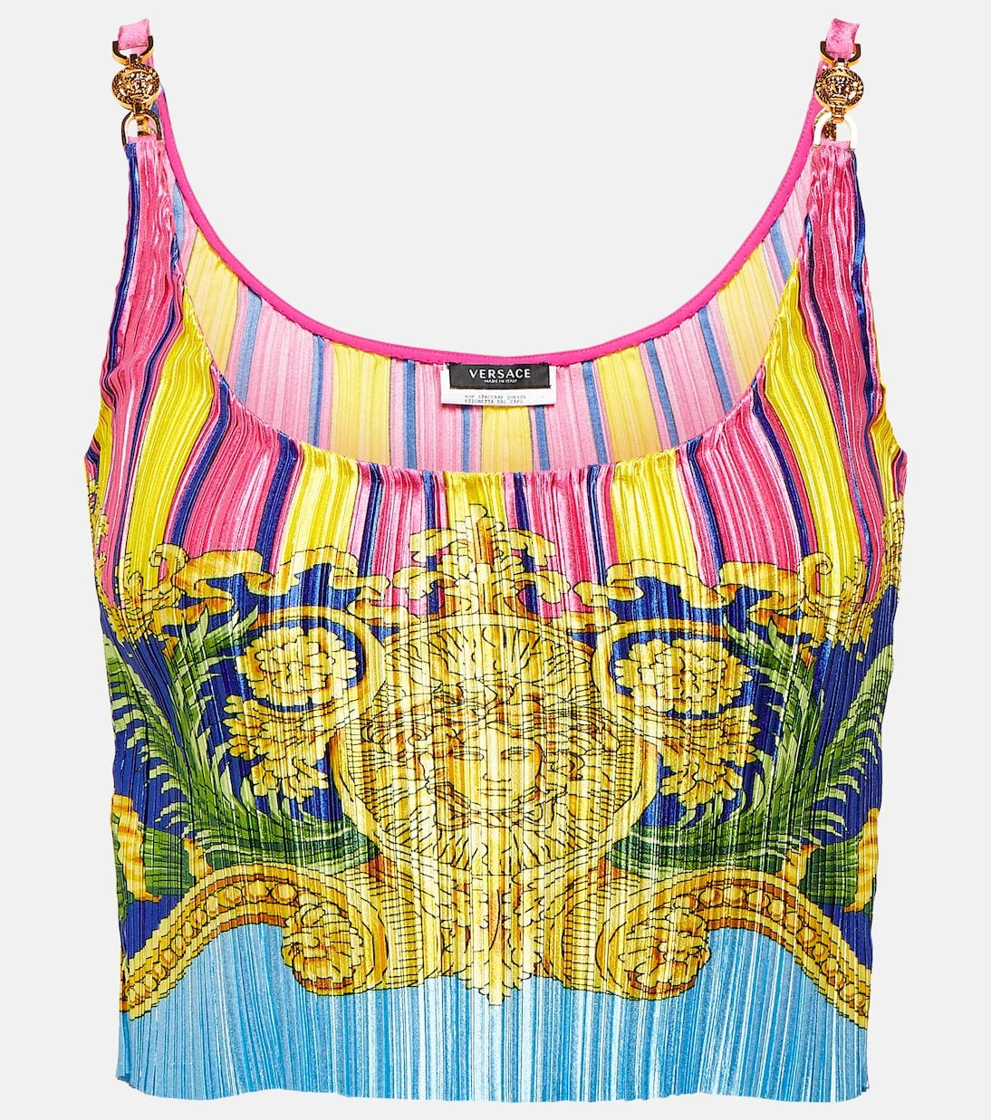 Versace - Medusa Palm Springs plissé crop top