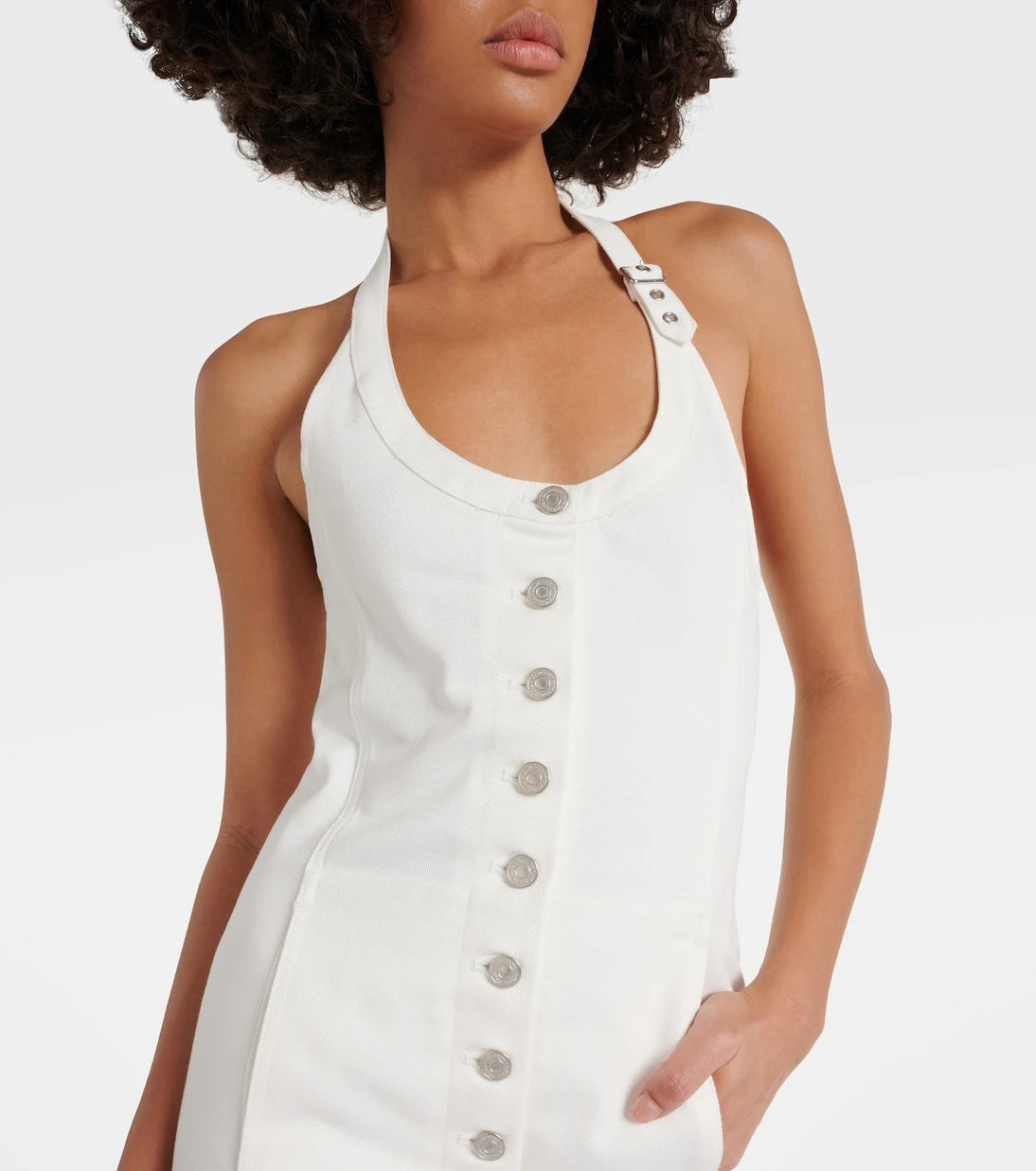 Courrèges - Multiflex denim midi elbise